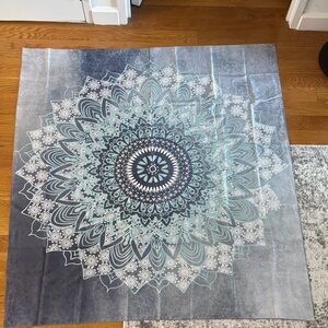 Blue and White Mandala Wall Tapestry